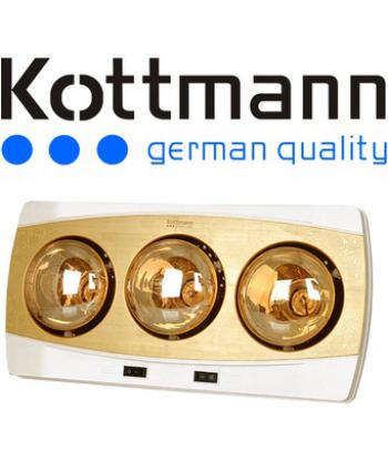 Đèn sưởi nhà tắm 3 bóng vàng Kottmann  K3B-H (Vàng đồng)  