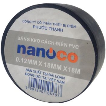 Băng keo cách điện nanoco FKPT20(BK/W/Y/R/G/B)