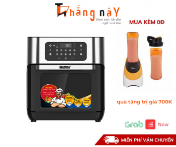  [ Tặng kèm một máy xay sinh tố ]Nồi Chiên Không Dầu 12L Matika MTK - 9312 Đa Năng 9 in1  điều khiển cảm ứng hiện đại chiên nướng quay (12.0L)