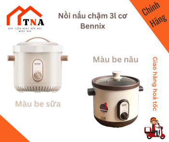 Nồi Nấu Chậm Lõi Sứ Hầm Cháo cho bé, hầm gà, kho cá..Bennix BN-68KC, Bảo hành 24 tháng