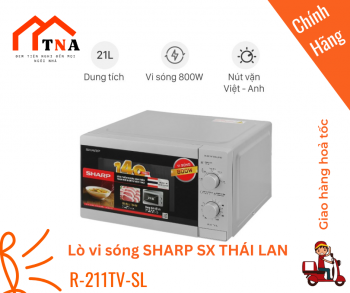 Lò vi sóng Cơ Sharp R-211TV-SL 21L Công Suất 800W, 5 Mức Công Suất - Bảo Hành 12 tháng