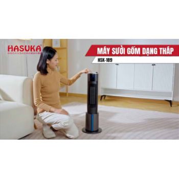 Máy Sưởi Gốm Dạng Tháp HASUKA HSK-189 Có Điều Khiển, Công Suất 2200W Phun Sương Tạo Ẩm, 3 Mức Nhiệt,Bảo Hành 12 Tháng