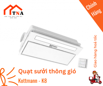 Quạt âm trần đa năng Kottmann K8 (5in1) Dùng điều khiển từ xa - Hàng chính hãng