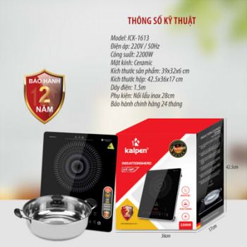 Bếp từ đơn Kalpen ICK-1613 2200W tặng nồi 28cm