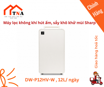 Máy hút ẩm Sharp DW-P12HV-W 12 lít phòng 28m2 | Máy tạo ion diệt khuẩn P12HV model mới - Hàng chính hãng
