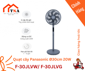 Quạt đứng Remote Panasonic động cơ DC 20W - Siêu êm 6 cấp độ gió. Quạt 7 cánh đường kính 30cm- F-30JLVW /  F-30JLVG
