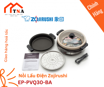 Nồi Lẩu Điện Zojirushi EP-PVQ30-BA 3.0L - Chống Dính, Công Suất 1300W, Đa Chức Năng