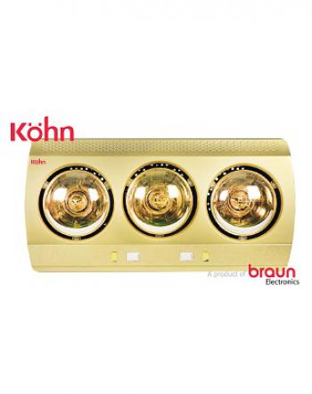 Đèn sưởi phòng tắm 3 bóng Kohn KN03G - hàng chính hãng, bảo hành 5 năm